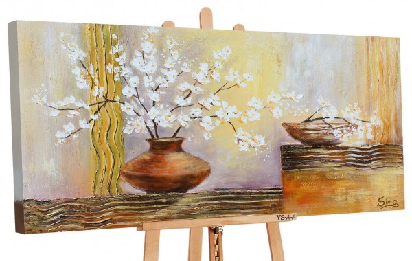 Acryl Gemälde "Topf mit Blumen 3" 120x60 cm