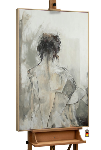 Acryl Gemälde Verborgene Frau Abstrakt mit Rahmen
