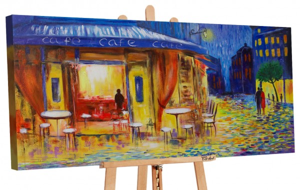 Acryl Gemälde "Abendcafe" 120x60 cm