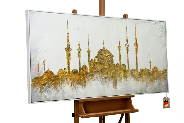 Öl Gemälde Islam Goldene Moschee mit Rahmen