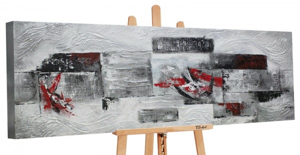 Abstraktes Wand Bild in den Farben Rot, Schwarz, Weiß