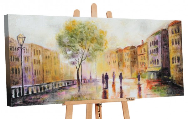 Acryl Gemälde "Morgenfrühe Stadt" 115x50 cm